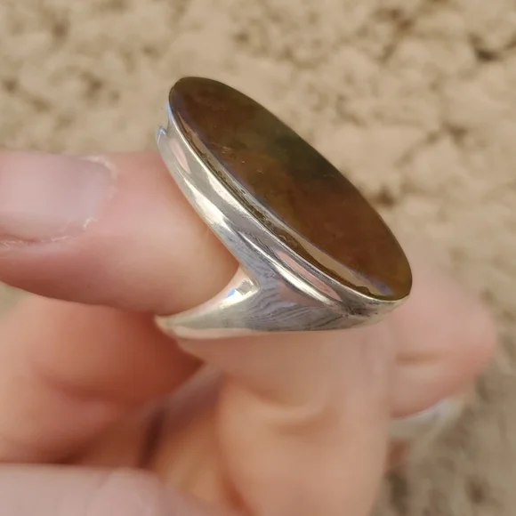 New Men's Bloodstone 925 Silver Ring. - Picture 8 of 12
